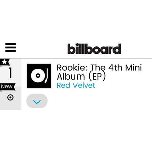 Red velvet - Rookie : the 4th mini album debuts at #1 on the Billboard World album chart