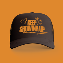 Keep Showing Up Brown Trucker hat